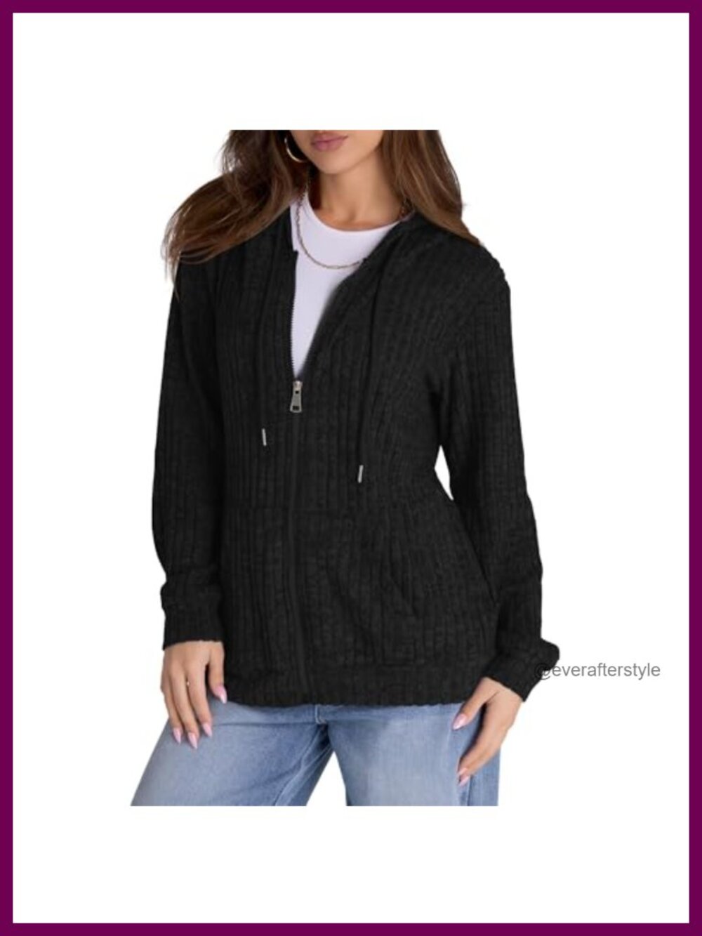 Women Oversized Zip Up Hoodie Lightweight Sweatshirt Long Sleeve Casual
